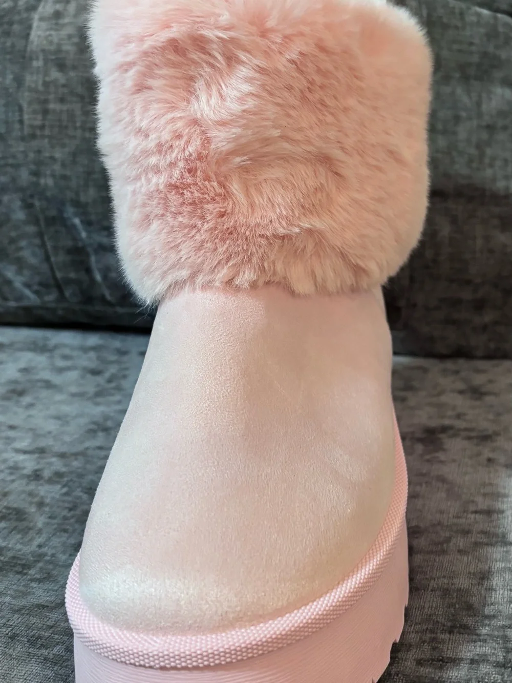 Plush Faux-Fur Ankle Boot in Pink - Women